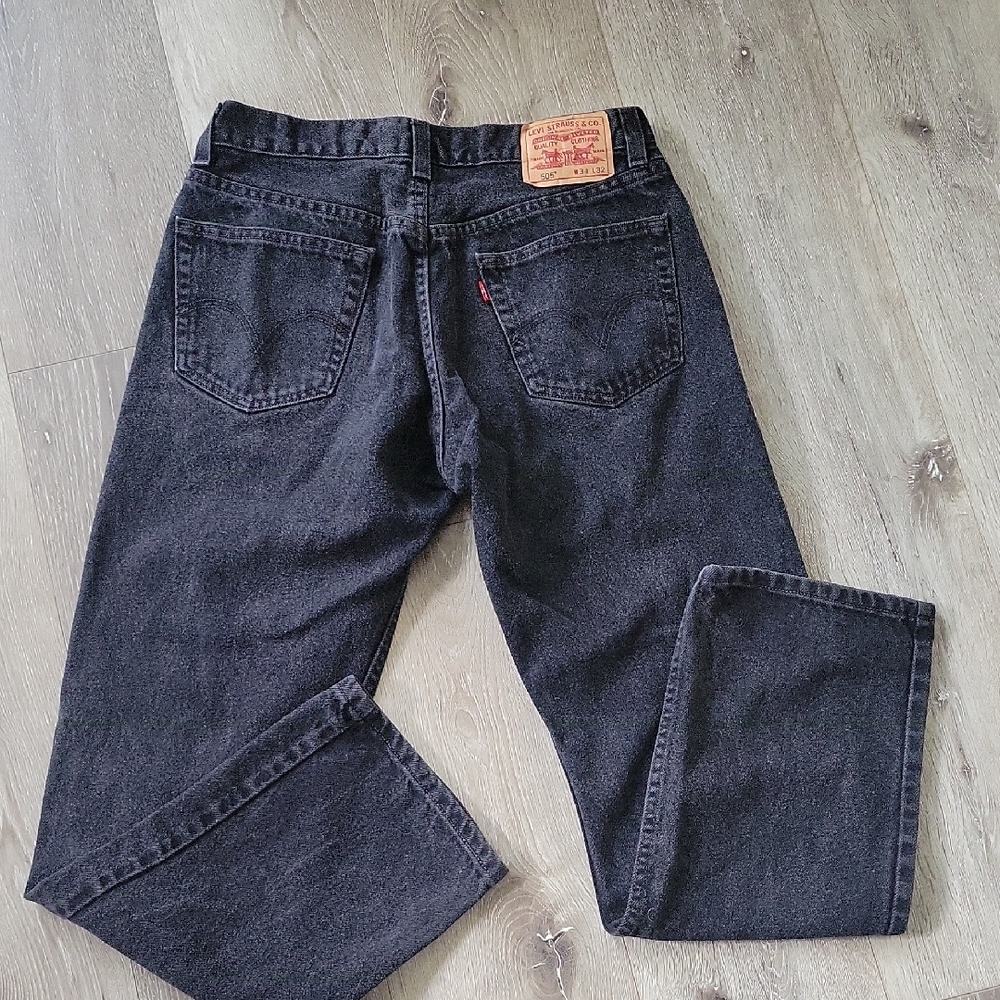 Levi's 505 Black Regular Fit W34 X L32 (W32 X L30) 100% Cotton